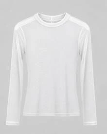 KIT 3 Women's Elegant And Modern Long Sleeve Tulle Blouse With Faux Collar - 黑/白/棕色套裝 - 查看 7