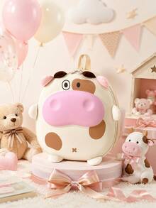 XD Mochila Infantil com Estampa de Casca de Ovo e Vaca, Mochila de Jardim de Infância Fofa e Cartoon em Material EVA, Adequada para Crianças Volta às Aulas ou Presentes de Férias - Multicolorido - Visão 5