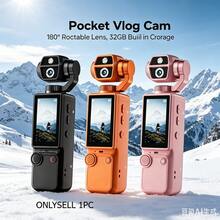 Cámara de acción portátil, lente giratoria de 180°, soporte de enfoque automático. Body compacto y portátil, adecuado para filmación al aire libre y grabación de vlogs. - Multicolor - Ver 1