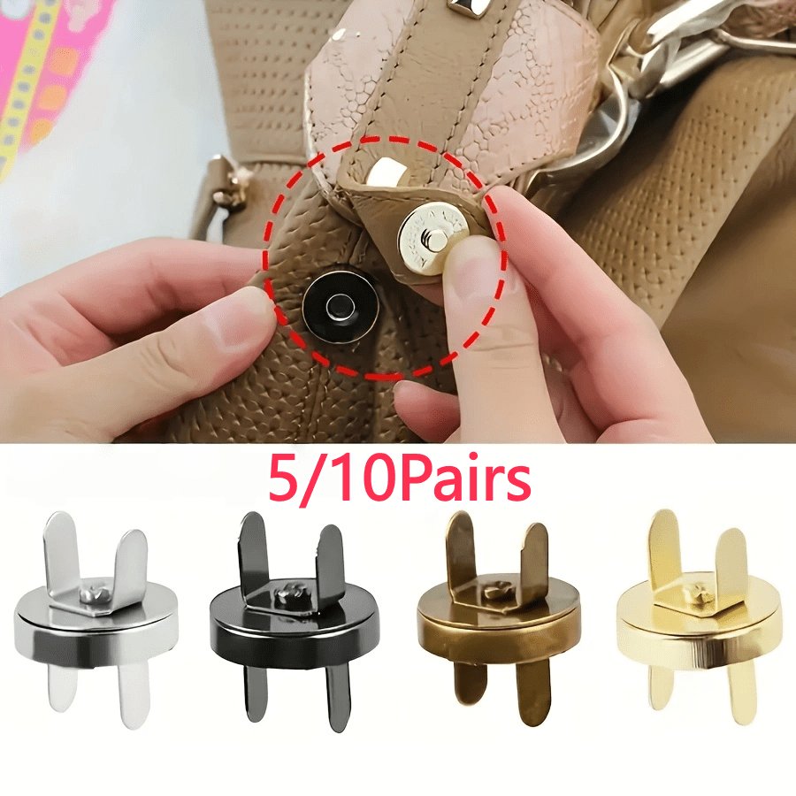 5/10Pairs Round Double Magnetic Snap Buttons, Double Cap Double Sided Rivet Magnetic Clasps, Magnetic Buttons For Bags, Clothing, DIY Craft Sewing Buttons, Knitting Buttons, Used For Sewing, Craft, Wallet, Bag, Clothing, Leather