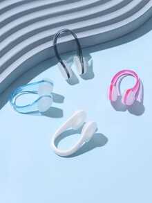 1/2 Pairs Anti-Slip Waterproof Silicone Swimming Nose Clips & Earplugs Set, Soft Fit & Non-Slip, Universal Training Accessories For Adults & Children, Essential Portable Swimming Gear For Beach & Pool - Multicolor - View 1