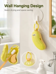 Alat Penyimpanan Perawatan Mulut Berbentuk Pisang, Mini Portabel "2-in-1". Kantong Pasta Gigi Silikon Terintegrasi, Dapat Menyimpan Pasta Gigi, Dengan Desain Tali Tarik, Praktis Untuk Menguras dan Menggantung, Cocok Untuk Perjalanan Bisnis dan Wisata, Dapat Juga Digunakan Sebagai Kotak Penyimpanan Kosmetik Portabel di Kamar Tidur. - MultiWarna - View 4