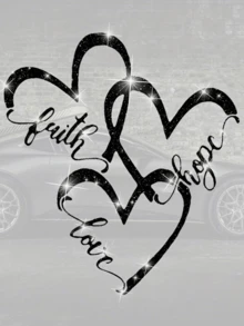 1pc Glossy Reflective Heart Sticker, Suitable For Car, Truck, Motorcycle, Vehicle Body, Laptop Decoration - Multicolor - View 12