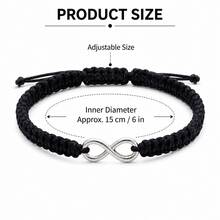 2 piezas Pulsera trenzada de moda aleación de zinc con figura ocho diseño - Blanco y Negro - Ver 5