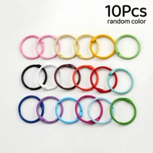 10/15/20/30/40/50Pcs Colorful Open Round Rings, Random Colors, Metal Round Loose Leaf Rings, Multi-Color Candy Color DIY Jewelry Accessories, Suitable For Planner Card Storage, Office Document Binding, Keychain Rings, Photo Album Notebook Binding - Multicolor - View 15