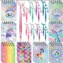 2/4/10/14/20pcs Mermaid Theme Party Favors, Mini Mermaid Spiral Notebooks And Fish Tail Pens, Reward Gifts, Birthday Gifts (Random), Back To School - Sets - View 2