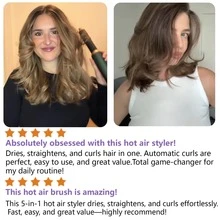 UKLISS 5-In-1 Professional Styling Comb Set (Hot Air Brush + Straightening Brush + Automatic Curling Iron), 3 Temperature Settings + 5 Detachable Interchangeable Heads, Automatic Curling And Salon-Grade Curls/Waves/Straight Hair, Adds Volume And Reduces Frizz, Ideal Gift For Her On Valentine's Day, Epiphany, Carnival, St. Patrick's Day, Christmas, Presidents' Day, Suitable For Home Styling, Commute Touch-Ups, Travel Beauty, Date Styling, Party Makeup - Green - View 3