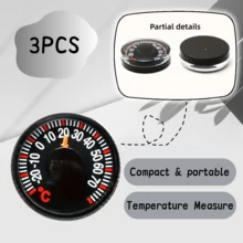 Mini Round 27mm Plastic Thermometer, Suitable For Home, Outdoor, Car, Household Temperature Measurement - 3PCS - View 3