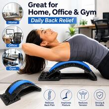 4-Level Adjustable Back Stretching Board, Lumbar Support Correction Board With NBR Soft Strip, Compact Training Device For Office Workers With Long Sitting Hours - View 3