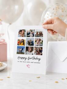 Personalized Greeting Cards With Envelopes, Custom Printed Cards With Multiple Photos And Text, Birthday Cards, Thank You Cards, Wedding Cards, Pet Cards, Suitable For Various Occasions - Multicolor - View 5