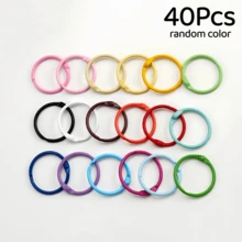 10/15/20/30/40/50Pcs Colorful Open Round Rings, Random Colors, Metal Round Loose Leaf Rings, Multi-Color Candy Color DIY Jewelry Accessories, Suitable For Planner Card Storage, Office Document Binding, Keychain Rings, Photo Album Notebook Binding - Multicolor - View 16