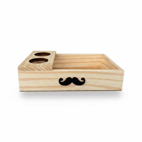 Caixa Bandeja Petisqueira Pais Bigode Liso 30x20x6 Cesta Café Presente Presente