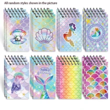 2/4/10/14/20pcs Mermaid Theme Party Favors, Mini Mermaid Spiral Notebooks And Fish Tail Pens, Reward Gifts, Birthday Gifts (Random), Back To School - Sets - View 3