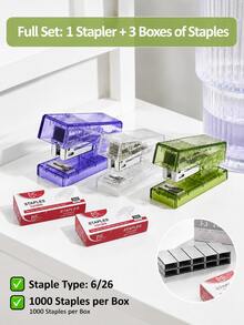 1pc Transparent Mini Effortless Stapler, Portable Small Stapler Set, Suitable For Students, Ins Style Multi-Function Handheld Stapler, Office Home School Supplies - Multiple Options Available - View 13