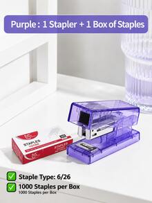 1pc Transparent Mini Effortless Stapler, Portable Small Stapler Set, Suitable For Students, Ins Style Multi-Function Handheld Stapler, Office Home School Supplies - Multiple Options Available - View 14
