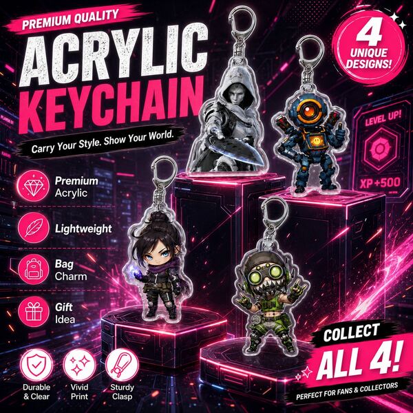 2026-8pcs-Anime Style Keychain Pendant, Acrylic Bag Charm Key Ring, Character Inspired Collectible Accessory, Durable Key Holder, Gift For Birthday Christmas Holiday