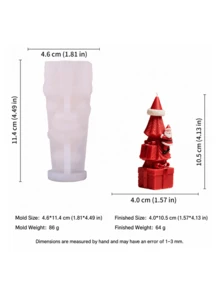 3D聖誕老人禮物盒矽膠模具，主用於香薰石膏裝飾品製作，易脫模，適用於香薰蠟燭與環氧樹脂，聖誕桌面裝飾手工材料模具 - A - 查看 12