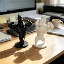 1pc Strongman Bodybuilder Muscle Statue, 3D Printed Plastic Decor, Desktop Ornament For Living Room, Study, Gym, Ideal Gift For Fitness Enthusiasts - A - View 4