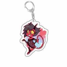 Panini Helluva Boss Hazbin Hotel Cartoon Character 2D Flat Acrylic Keychain Set 12 Styles Printed Key Ring Bag Pendant Car Key Decoration Accessories Daily Collection Jewelry Gift - Multicolor - View 3