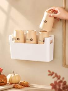1 Pc Durable Punch-Free Plastic Storage Box, Simple Mountable Cabinet Door Organizer, Multi-Scene Storage Bin For Kitchen Gadgets, Bathroom Items,Beauty Tools & Office Accessories, Space Saver Household Supply,Perfect Gift For New Year Housewarming - Multicolor - View 5