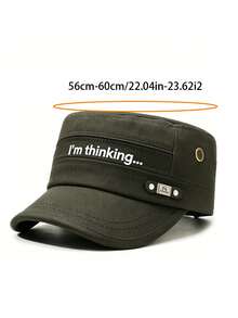 2pcs Unisex Multi-Function Flat Top Military Officer Hat, Outdoor Simple Fashion Versatile Hat, Spring And Autumn Hat - A - View 4
