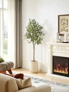 PKFC 1pc Artificial Olive Tree, Tall Branch Faux Plant, Plastic Leaves, Indoor Decorative Plant, Suitable For Home Decor, Valentine's Day, Birthday Gift, Graduation Ceremony And Other Occasions - Multicolor - View 4