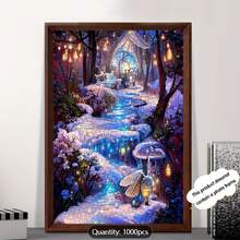 1 盒建筑景观图案 1000 块拼图，50 * 70 厘米/19.7 * 27.6 英寸，拼图工艺品，马赛克装饰墙艺术，适合初学者，大型艺术装饰，适用于家庭、客厅、办公室装饰、母亲节、新年、复活节礼物 - 彩色 - 查看 8