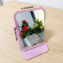 Portable Foldable Makeup Mirror | Compact & Portable | Suitable For Men And Women Students | Fashionable Desktop Tool Essential For Girls To Touch Up Makeup Anytime | High-Definition Glass Mirror Surface | Suitable For Dorms, Business Trips, Travel Essentials | Premium & Practical Makeup Mirror, Perfect Gift For Women | Personalized Mirror Essential For Bathroom Decor And Bedroom Decoration - 1PC - View 13