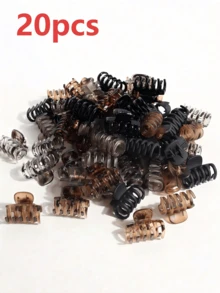 15/20/30入迷你花朵抓夾，棕色小髮夾，編髮夾，鬆散頭髮與瀏海夾，髮爪夾 - 彩色 - 查看 5