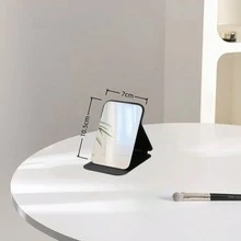 This Portable Foldable Makeup Mirror Is Made Of PU Leather, Suitable As A Gift, Travel Essential Or Daily Makeup Accessory. It Is An Excellent Birthday Gift, Mirror, Travel Essential, Holiday Essential, Room Decor Gift Or Back To School Gift. - Multicolor - View 10
