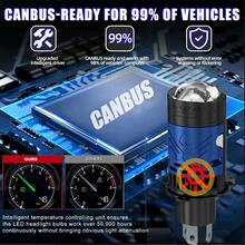 HYNBYZJ 1PC/2pcs H4 Bi Mini LED Projector Lens Car Bulb EMC Auto Headlight Turbo Lamps Canbus Plug And Play Dual Motorcycle High Low Beam 12V 24V - A - View 7