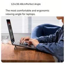 2pcs Compact Portable Heightening Cooling Rack Laptop Stand: Invisible, Foldable, Ergonomic Desk Support For 10-18 Inch Laptops, Tablets, Keyboards, And Phones - ABS Material - View 8