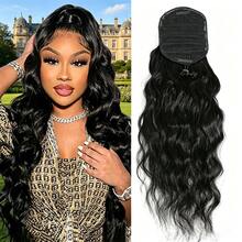 BINF Body Wave Drawstring Ponytail Natural Black Brazilian Virgin Human Hair Ponytail Clip In Hair Ponytail Extensions For Women 8-26 Inch Party Daily Use Easy To Wear - Natural Black - View 2