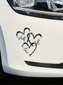 1pc Glossy Reflective Heart Sticker, Suitable For Car, Truck, Motorcycle, Vehicle Body, Laptop Decoration - Multicolor - View 10