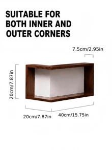 1/2/3pcs Solid Wood Corner Shelf, Multi-Layer Display Rack, Space-Saving Storage Rack, Solid Wood Corner Storage Rack, Wooden Wall-Mounted L-Shaped Display Rack, Small Decor Storage Rack, Figurine And Collectibles Storage Rack - Multicolor - View 2