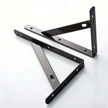 8pcs 6 Inch Shelf Brackets, Black Triangle Brackets, 150x90mm Heavy Duty Wall Mount L-Shaped Brackets With 90 Degree Triangle - A - View 9