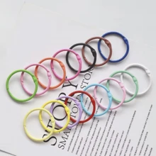10/15/20/30/40/50Pcs Colorful Open Round Rings, Random Colors, Metal Round Loose Leaf Rings, Multi-Color Candy Color DIY Jewelry Accessories, Suitable For Planner Card Storage, Office Document Binding, Keychain Rings, Photo Album Notebook Binding - Multicolor - View 10