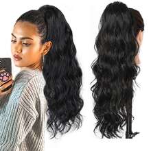 BINF Body Wave Drawstring Ponytail Natural Black Brazilian Virgin Human Hair Ponytail Clip In Hair Ponytail Extensions For Women 8-26 Inch Party Daily Use Easy To Wear - Natural Black - View 5