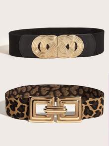 2条方形扣松紧腰带，用途广泛，适用于外套、长裙，四季皆宜，夏季、秋季、万圣节等场合均可使用。 - 彩色 - 查看 7