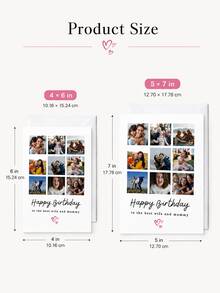 Personalized Greeting Cards With Envelopes, Custom Printed Cards With Multiple Photos And Text, Birthday Cards, Thank You Cards, Wedding Cards, Pet Cards, Suitable For Various Occasions - Multicolor - View 6