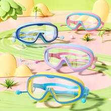 1pc Wide View Anti-Fog Waterproof Swimming Goggles, Built-In Silicone Earplugs, Adjustable Strap, Suitable For Pool, Beach, Diving - Multicolor - View 6