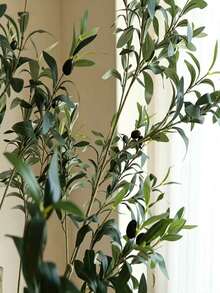 PKFC 1pc Artificial Olive Tree, Tall Branch Faux Plant, Plastic Leaves, Indoor Decorative Plant, Suitable For Home Decor, Valentine's Day, Birthday Gift, Graduation Ceremony And Other Occasions - Multicolor - View 2