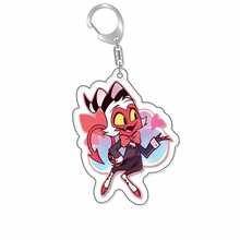 Panini Helluva Boss Hazbin Hotel Cartoon Character 2D Flat Acrylic Keychain Set 12 Styles Printed Key Ring Bag Pendant Car Key Decoration Accessories Daily Collection Jewelry Gift - Multicolor - View 2