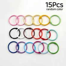 10/15/20/30/40/50Pcs Colorful Open Round Rings, Random Colors, Metal Round Loose Leaf Rings, Multi-Color Candy Color DIY Jewelry Accessories, Suitable For Planner Card Storage, Office Document Binding, Keychain Rings, Photo Album Notebook Binding - Multicolor - View 14