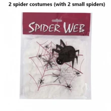 2/5/10pcs Halloween Decoration White Artificial Elastic Spider Web, Halloween Horror Home Party Scene Props, Haunted House Decoration, Christmas - Halloween Spider Web - View 11