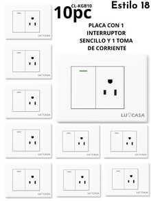 1pc/10pc Placa armada color blanco, contacto dúplex, Placa Contacto Doble Con 2 Puertos USB Dúplex  Resistente a Manipulaciones, Doble Contacto Normal y USB de Alta Velocidad, Diseño Moderno y Elegante, diferentes modelos diseños de placa con interruptor escalera y sencillo color blanco - ESTILO 18 - Ver 3