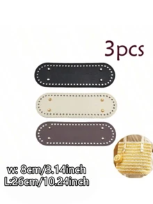 1Pc/2/3Pcs Riveted PU Basket Base, Suitable For Crochet DIY Handbags, Shoulder Bags, Crossbody Bags - Round Bottom With Holes, Easy To Weave - No Lining, Solid Color, Painted Edges, Designed For Handicrafts, No Closure Accessories. - Multicolor - View 26