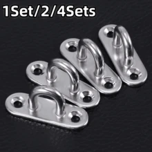 1Set/2/4Sets Heavy Duty Rectangular Pad Eye Ring Hook U-Shaped Design Screw Mount Hanging Bracket, Suitable For Hammocks, Fitness Equipment And Boat Deck Home Use - Multicolor - View 3