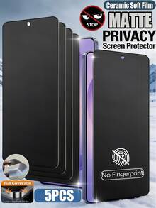 5片裝 陶瓷防窺螢幕保護膜 霧面軟膜，相容 Galaxy S26 S25、17 15C A7、17 16 15，防指紋、耐刮、無氣泡安裝，隱私保護 [國際版，非本地版] - 黑色 - 查看 77