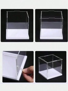 1pc Elegant Transparent Acrylic Display Box With Door - Dust-Proof Multi-Functional Storage Solution, Suitable For Collectibles, Shoes, Bags And Cosmetics | Perfect Choice For Home And Office Decor - Open Door White - View 9